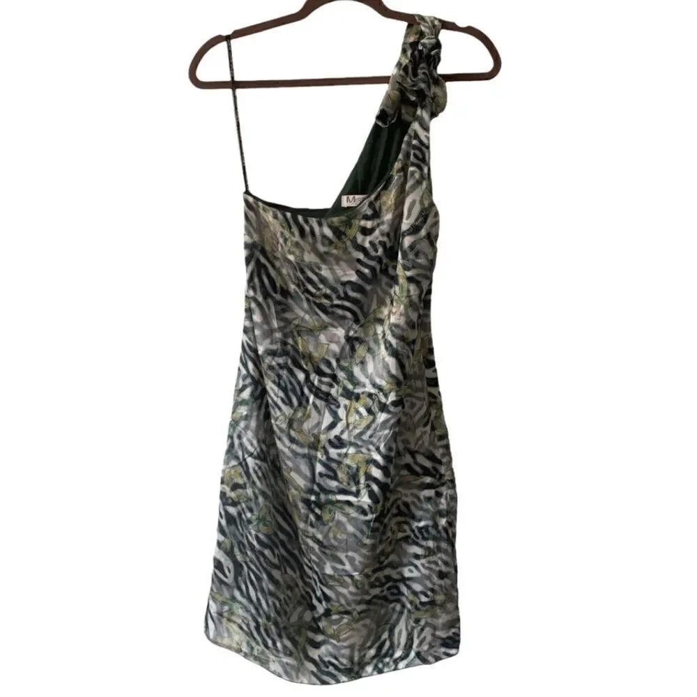 Miss Money Money Silk One Shoulder Dress